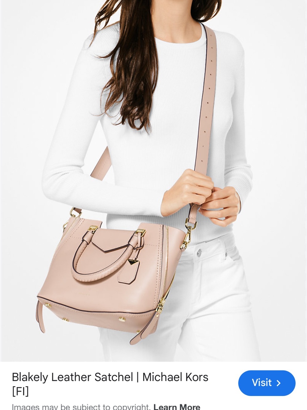 Michael Kors Blakely Leather Satchel - Dusty Rose